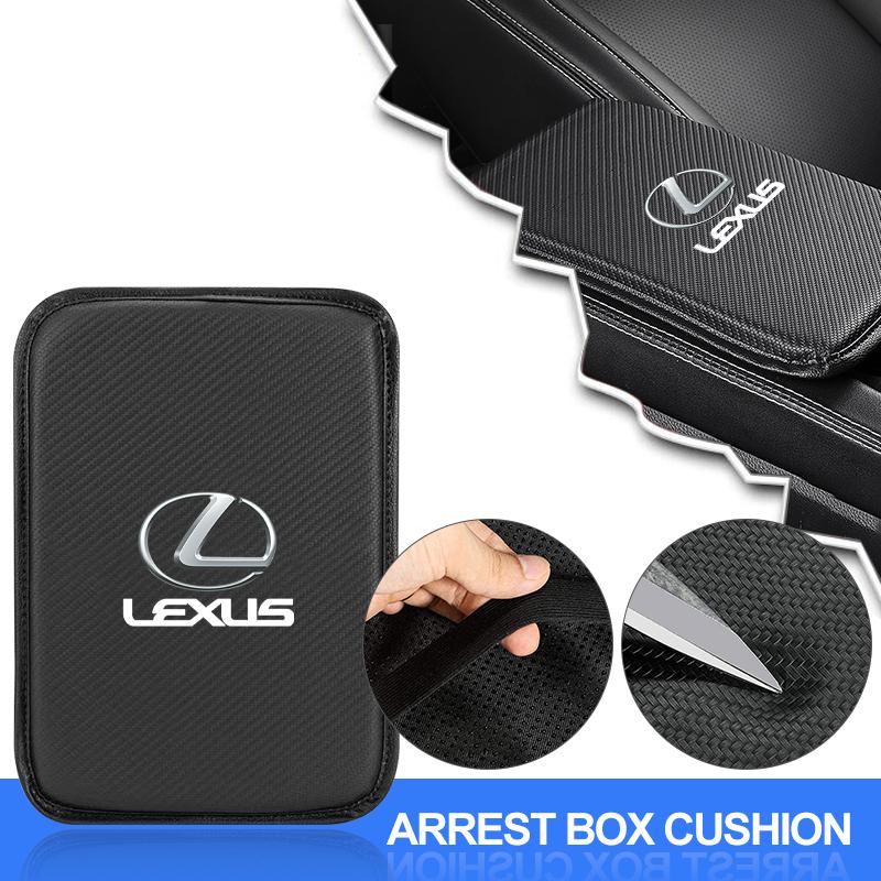 Carbon Fiber Leather Car Console Box Pad Car Armrest Cushion Cover For Lexus RX 300 IS 250 300 GX 400 460 UX 200 NX LX GS ES