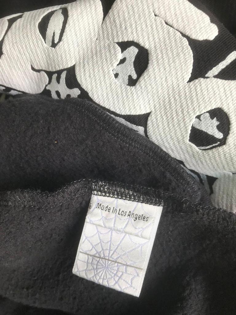 Худи Sp5der Высокая версия с принтом паутины: Модный американский крой для мужчин