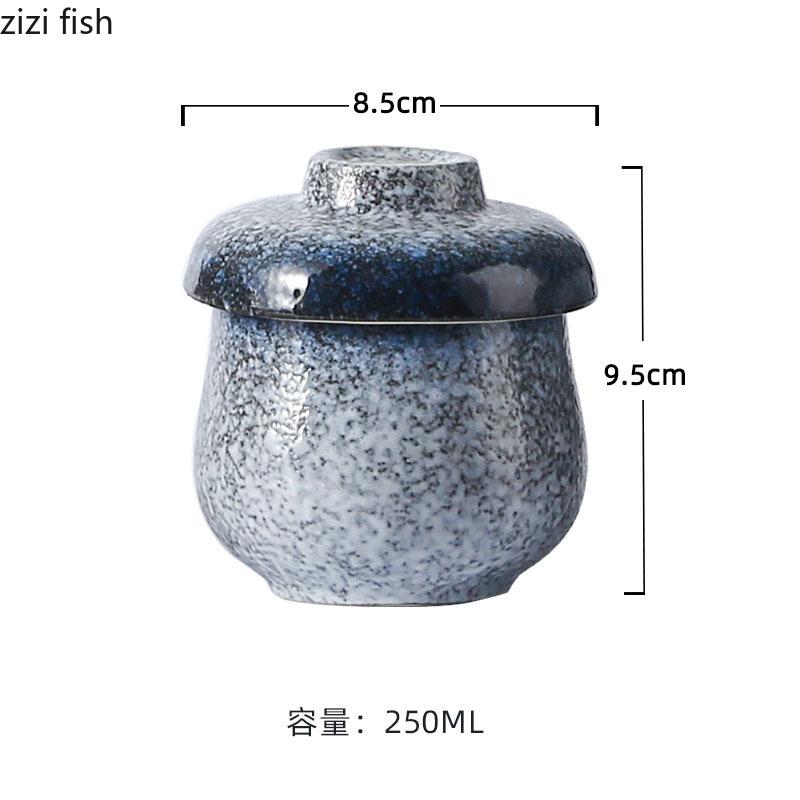 Ретро керамическая миска с крышкой Ресторанная миска для яиц на пару Десертная миска Супницы Чайные миски Молекулярная еда Специальная столовая посуда