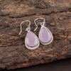 Розовый халцедон Драгоценный камень 925 Стерлинговое серебро Ювелирные изделия ручной работы Серьги-капли 1,40" EE-9-15