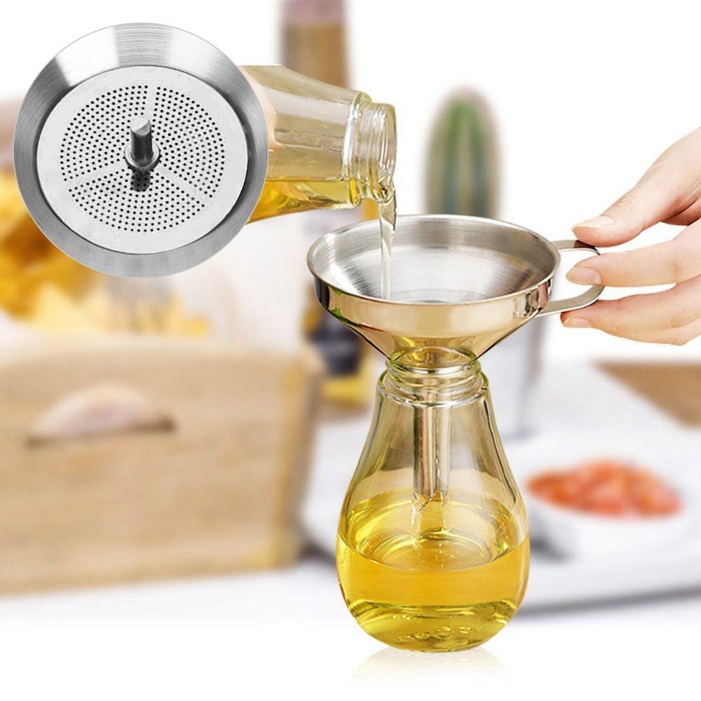Detachable Strainer Filter Wide Mouth Funnel Silver Oil Funnel Liquid Transferring
