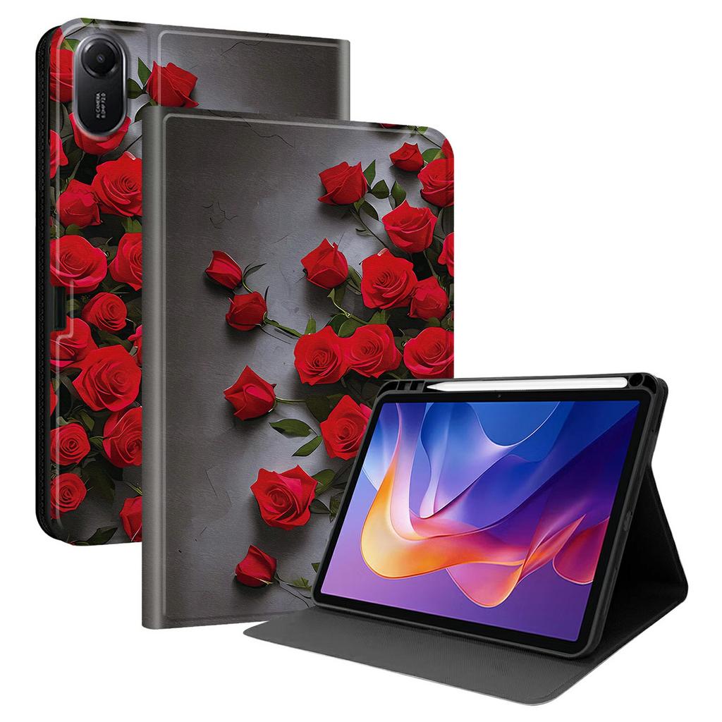 Чехол-книжка из ПУ кожи с рисунком для Xiaomi Redmi Pad 2, чехол-подставка для планшета со слотом для стилуса (Стилус не входит в комплект)