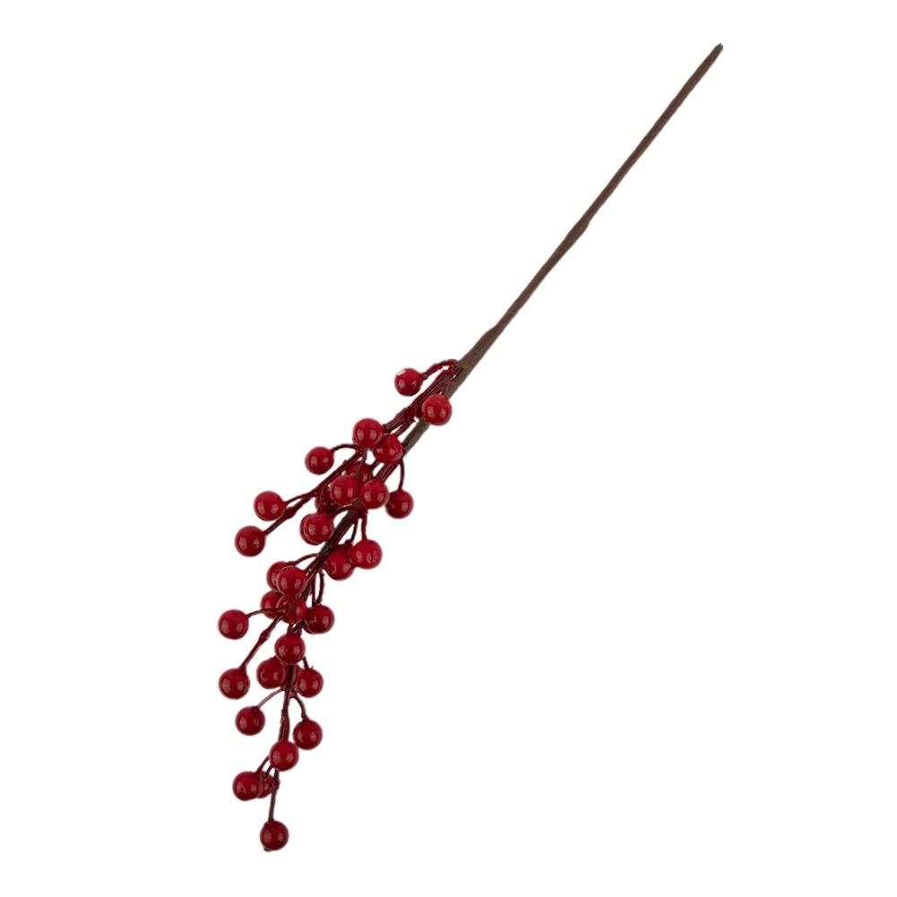 Искусственные ягодные стебли Holly Red Simulation Tree 3/4 ветки красивые