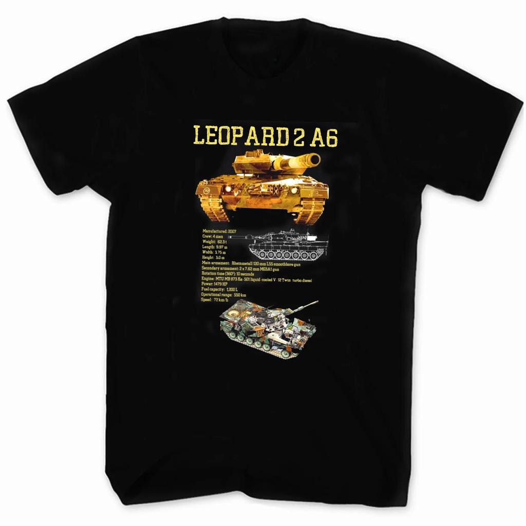 Bundeswehr Leopard 2 A6 Main Battle Tank TShirt New 100 Cotton Short Sleeve ONeck T Shirt Casual Mens Top