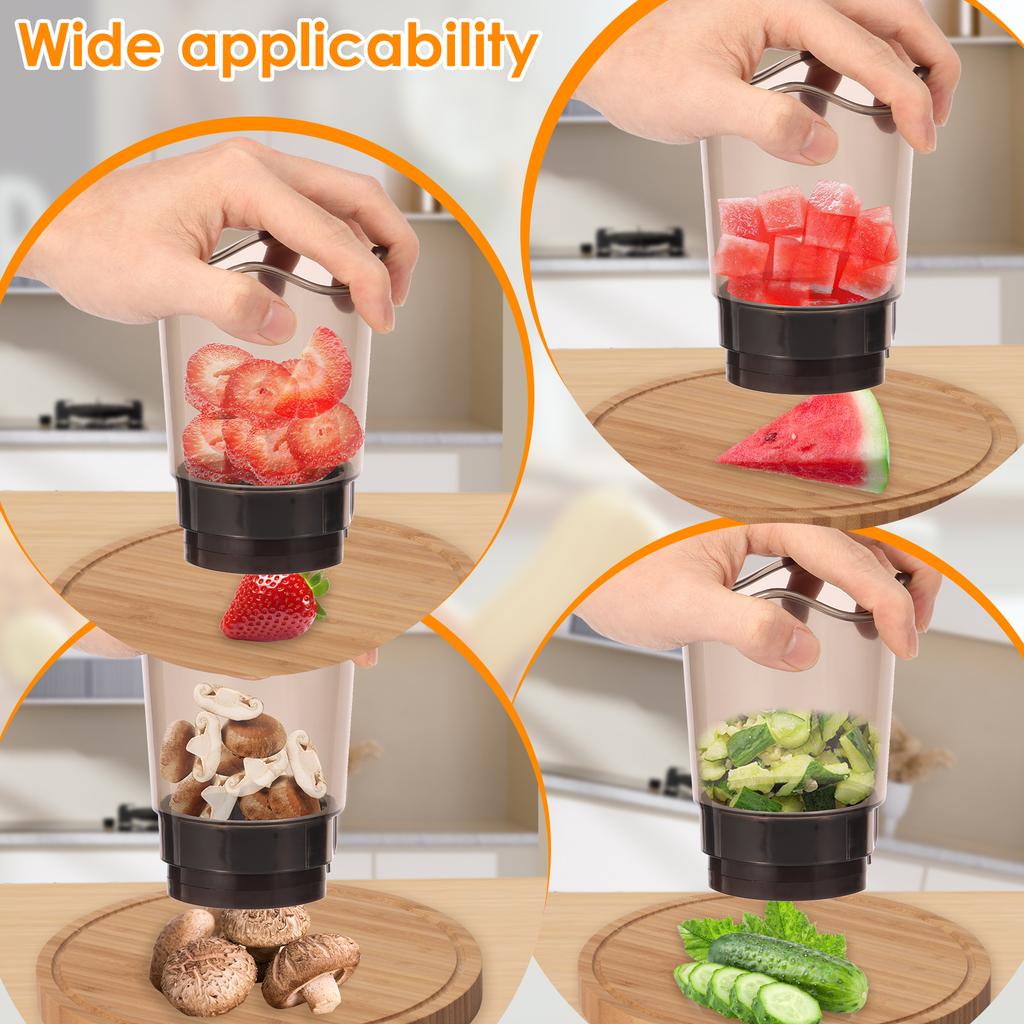 2Pcs Fruit Cutter Cup with Stainless Steel Blades Removable Strawberry Slicer Anti Slip Fruit and Egg Cutter for Vegetable