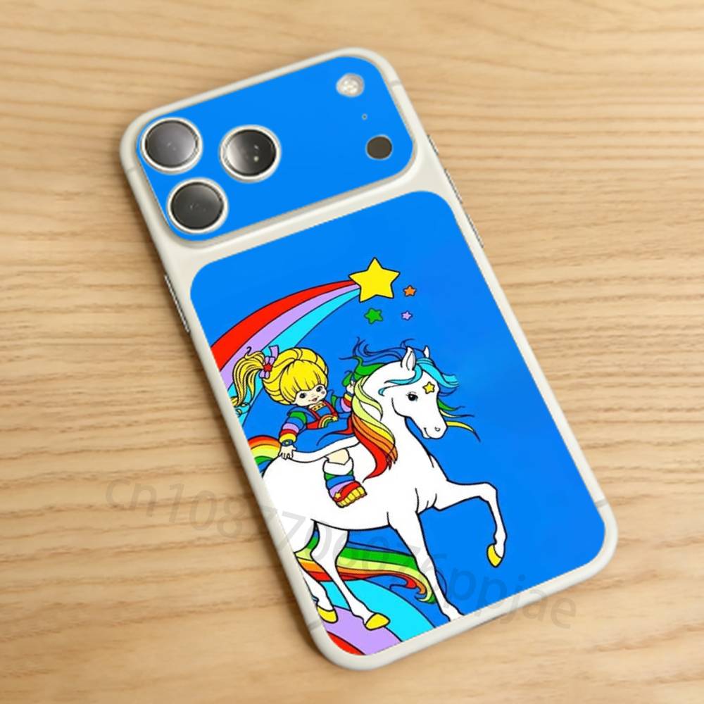 Cartoon R-Rainbow Brite For iPhone 17 Pro /Pro Max Battry Back Cover with Camera Decal Skin Rear Protective Sticker Film