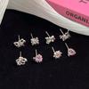 6Pcs Sweet Heart Stud Earrings For Women Girls Personality Temperament Earrings Jewelry Accessories Gifts