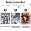 Набор для рисования жемчугом DIY Без рамы Хэллоуин Ведьма Тыква Узор Блестящая бисерная живопись Холст Креативный декор стен Подарок Поделка Домашние произведения искусства