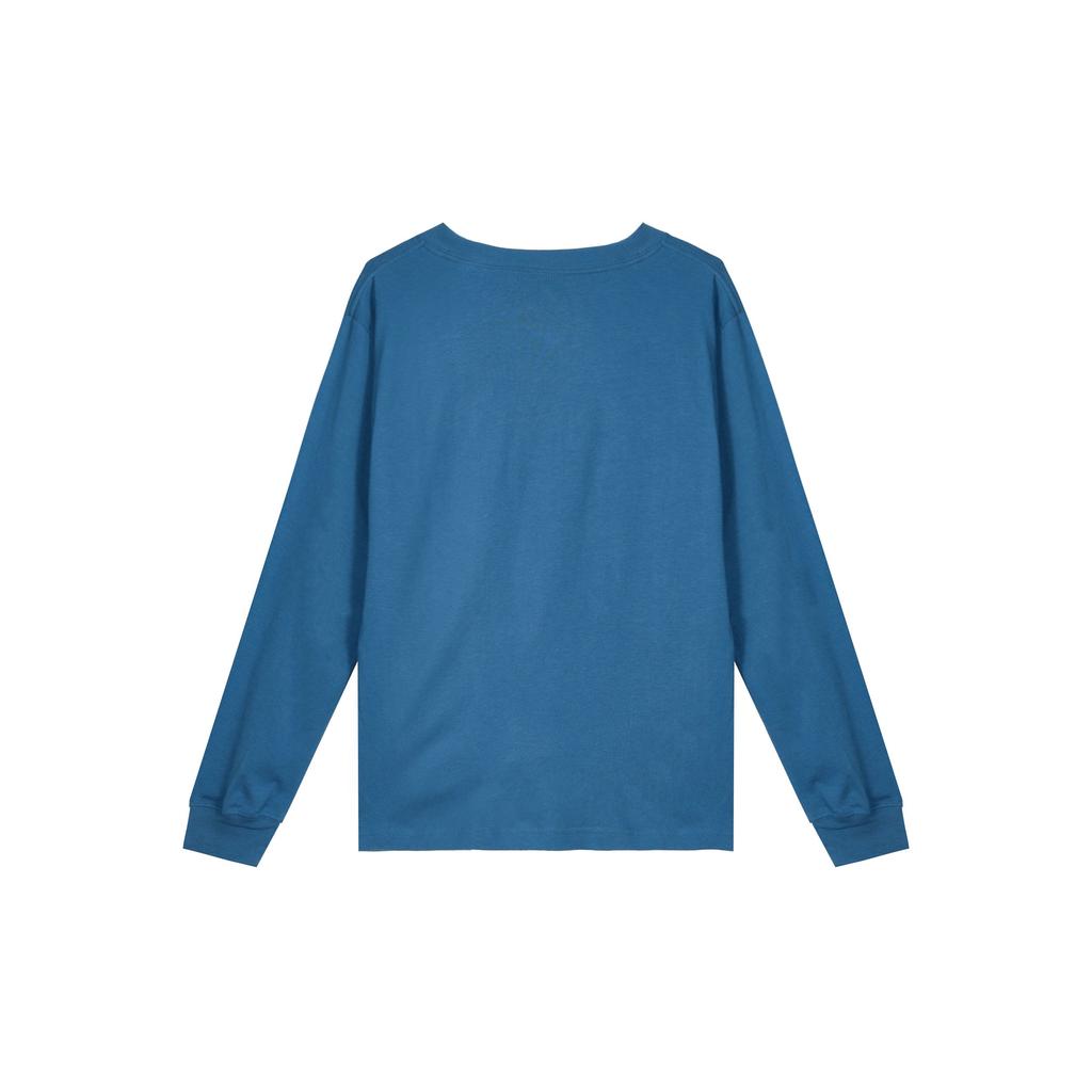 Nike Swoosh Vintage Letter Crew Neck Long Sleeve Loose Casual Hoody Women sweatshirt Blue DX0727-407