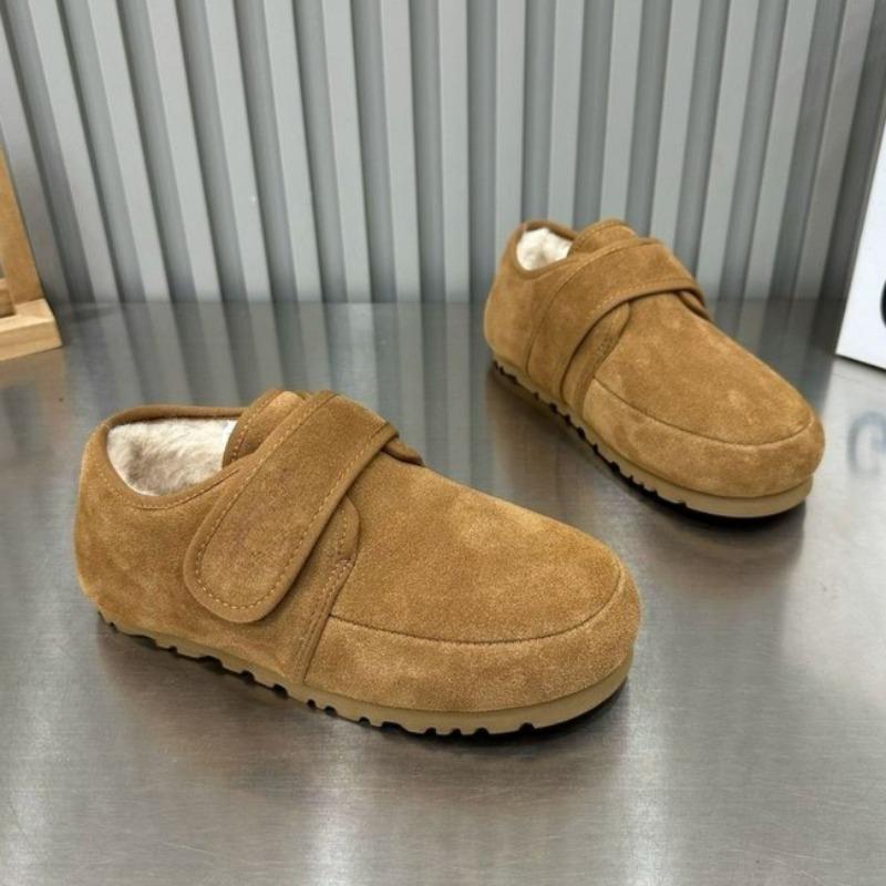 Туфли на плоской подошве из меха и замши, женские туфли на платформе, плюшевые туфли из хлопка, зимняя мода 2025 года, повседневная теплая обувь, удобные туфли для ходьбы, женские туфли