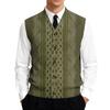 Men's V-Neck Sleeveless Knit Cardigan Vest
