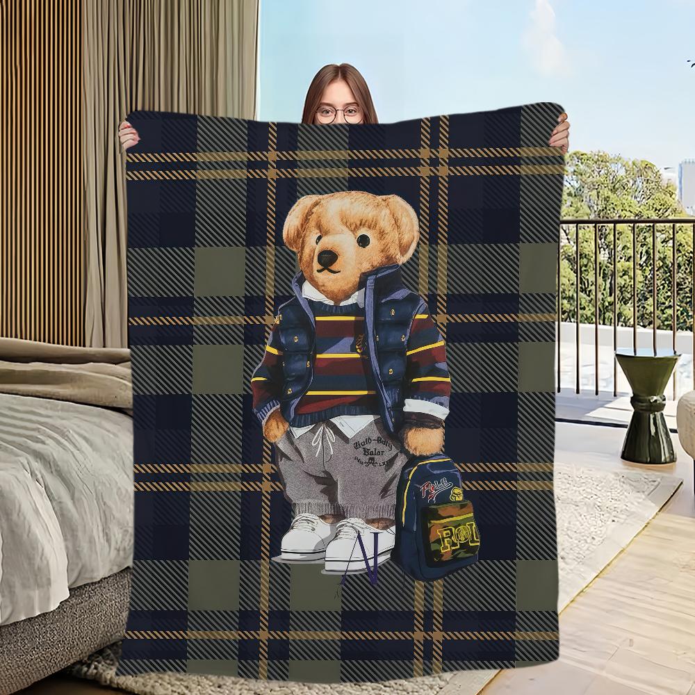 Fashion P-Polo B-Bears Luxury Blanket Soft Comfortable Nap Plush Suitable For Iiving Room Office Bedroom Birthday Home Kid Gift