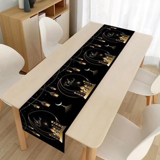 Скатерть-дорожка для украшения Рамадана, супермягкая износостойкая удлиненная крышка для обеденного стола, украшение Мубарак, товары для вечеринок