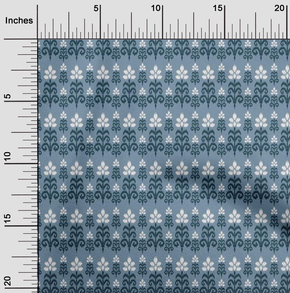 oneOone Cotton Flex Fabric Floral Ikat Printed Fabric 1 Yard 40 Inch Wide