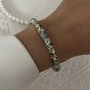 Boho Ethnic Style Multicolor Enamel Flower Zircon Bracelet For Women Gold Color Luxury Leaf Metal Texture Bangle Party Jewelry