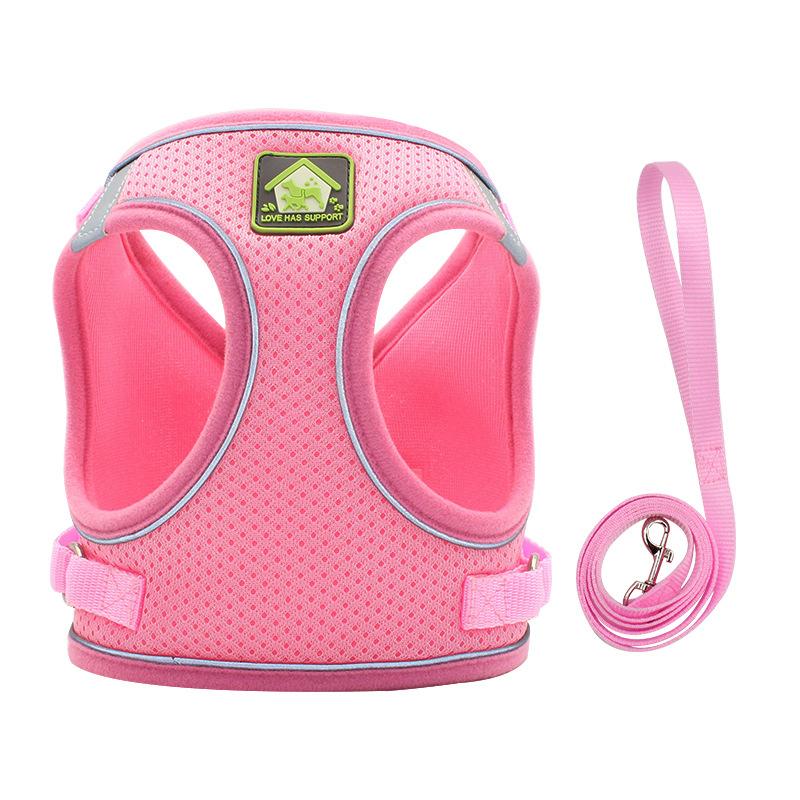 Reflective Lightweight Breathable Dog Harness with Leash - Soft Comfort Pet Vest for Dogs Cat (6 Colors)