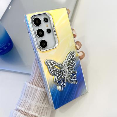 Чехол для мобильного телефона Samsung S25ultra Гальванизированный лазерный S24 Все включено Подставка-бабочка A56 Защитный чехол для женщин