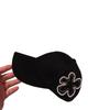 Spring and Autumn new handmade sealed pearl flower pure cotton baseball cap, small fragrant style two-color edge versatile black cap
