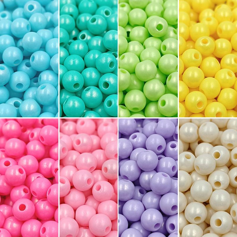 Креативный материал ручной работы ярких цветов, 100 шт., аксессуары для изготовления ювелирных изделий, бусины для рукоделия, акриловые бусины, однотонные свободные бусины 6 мм
