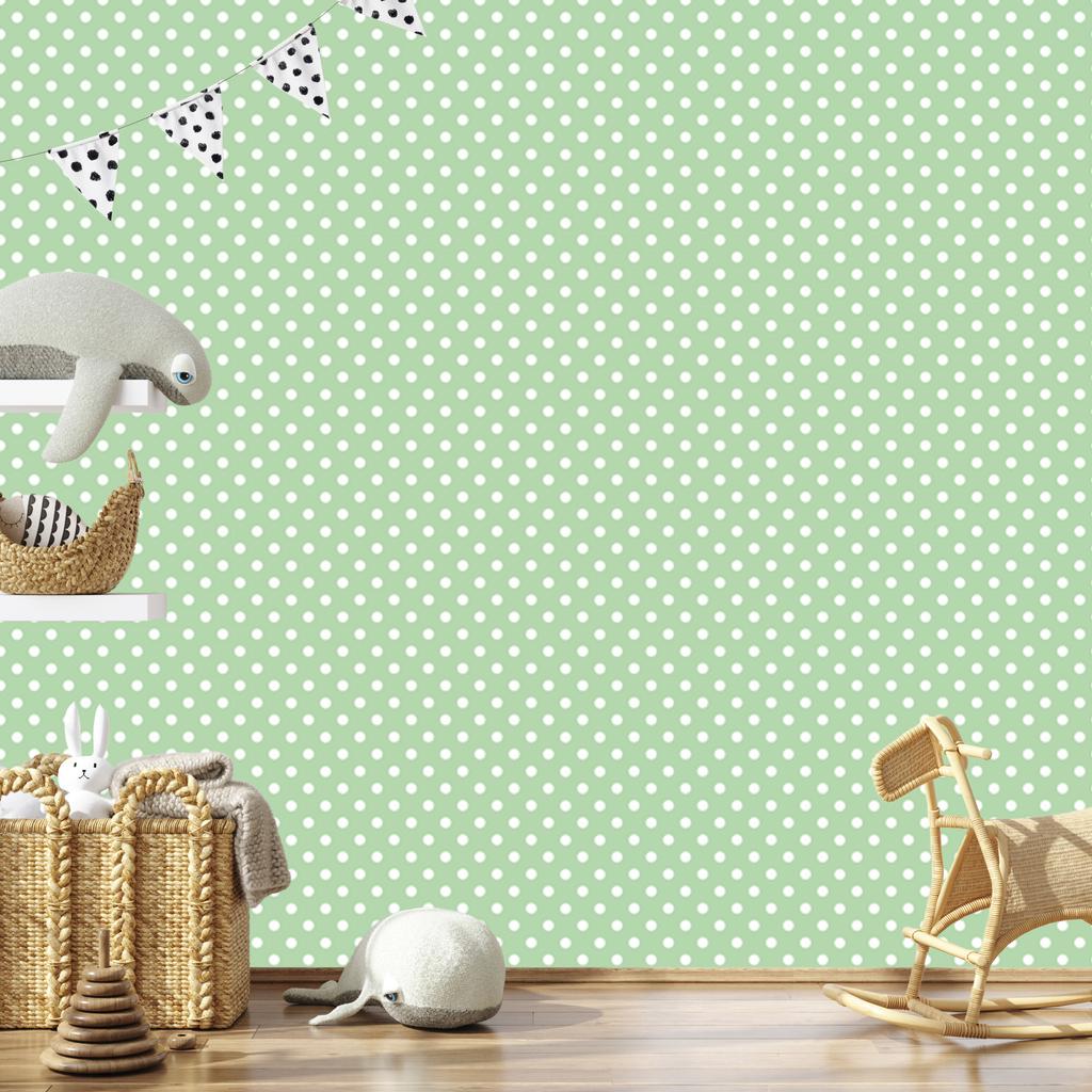 Mint Dots Wallpaper, Mint Center for Living Room and Bedroom 50x1000