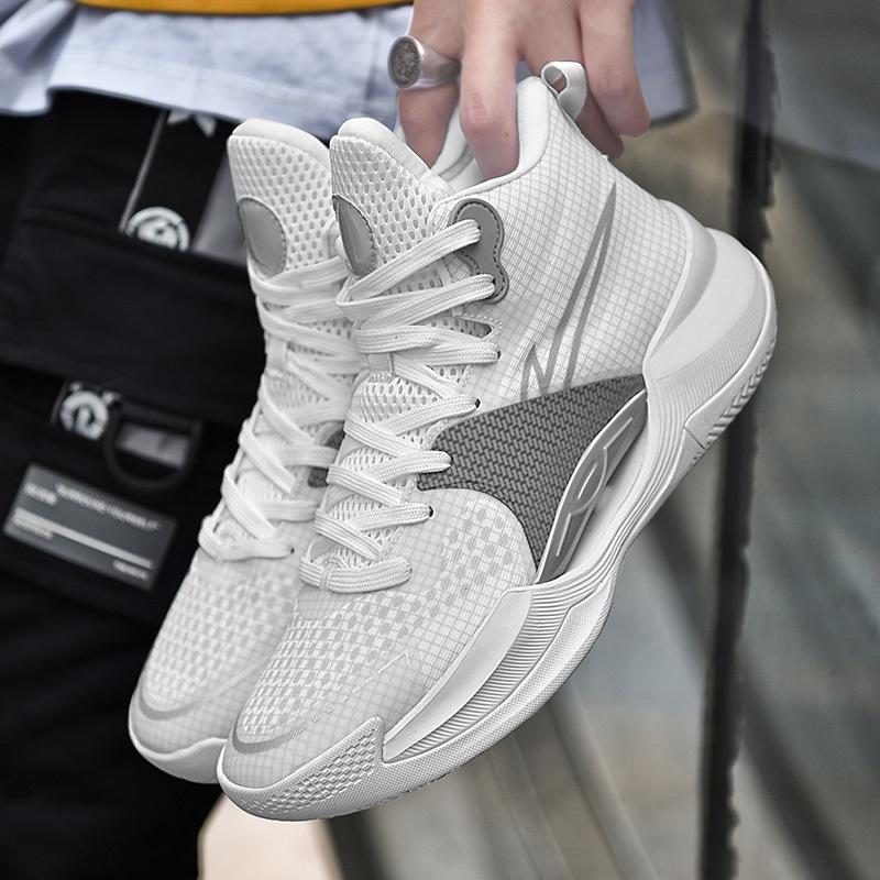 Foreign Trade New Ultra-light Actual Basketball Shoes Breathable High-top Wear-resistant Men's Sports Shoes Basketball Shoes for Men and Women