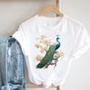 (Asian Size) Short Sleeve T Shirt Lovely Flower Style Trend Fashion Women Casual Tee Top Clothing Print Ladies Female Graphic T-shirts