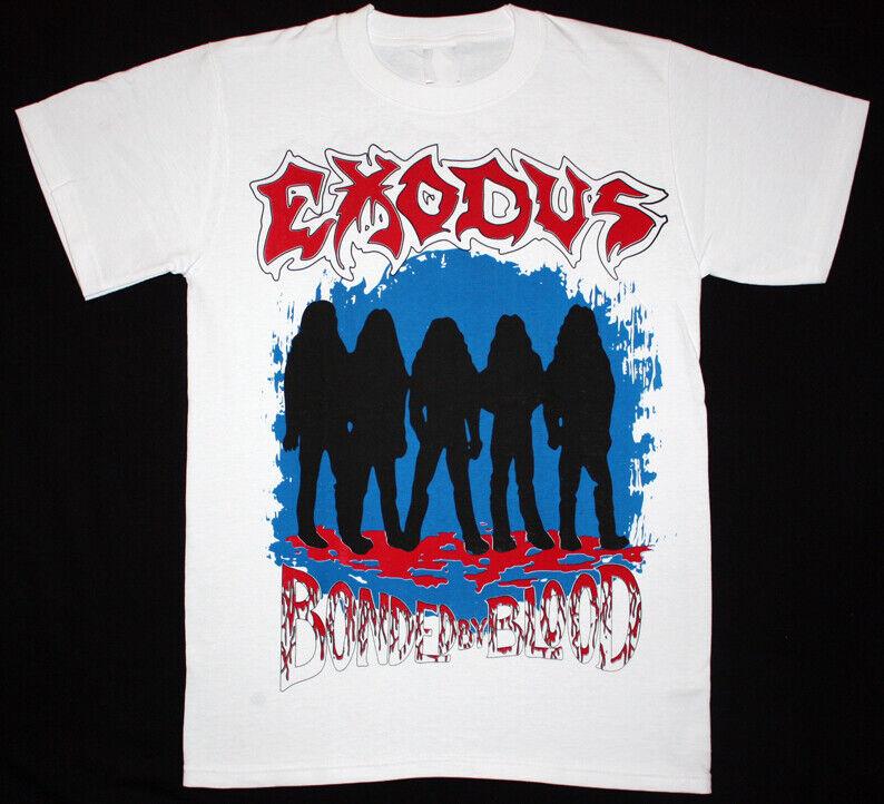 EXODUS BONDED BY BLOOD 85 Трэш-группа Белая Футболка Все Размеры Унисекс Футболка