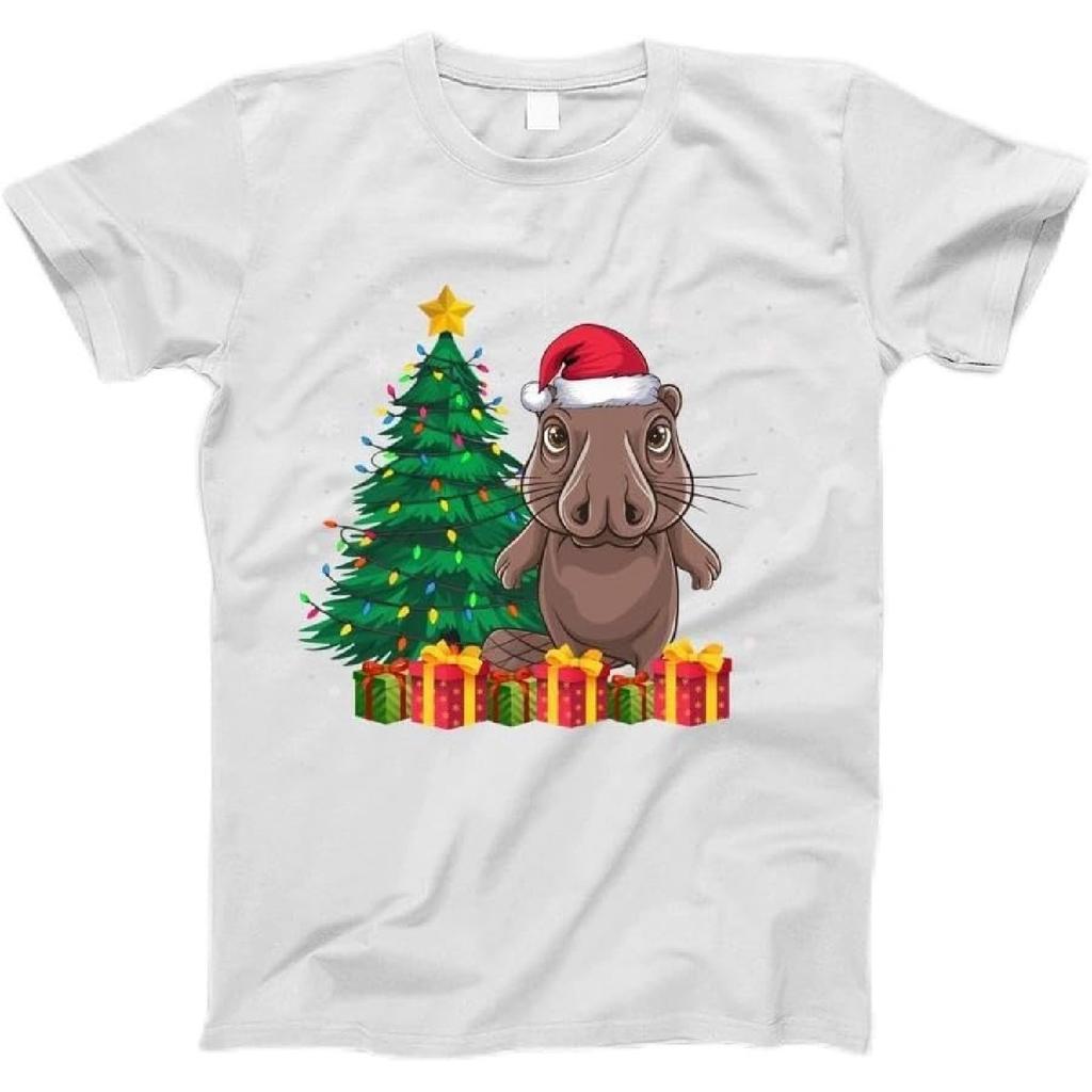 Ugly Platypus Santa Hat Christmas Tree Lights Pajama Long Sleeve T-Shirt T-Shirt, Tanktop, Long Sleeve, Sweatshirt, Hoodie for Men, Women, Kids