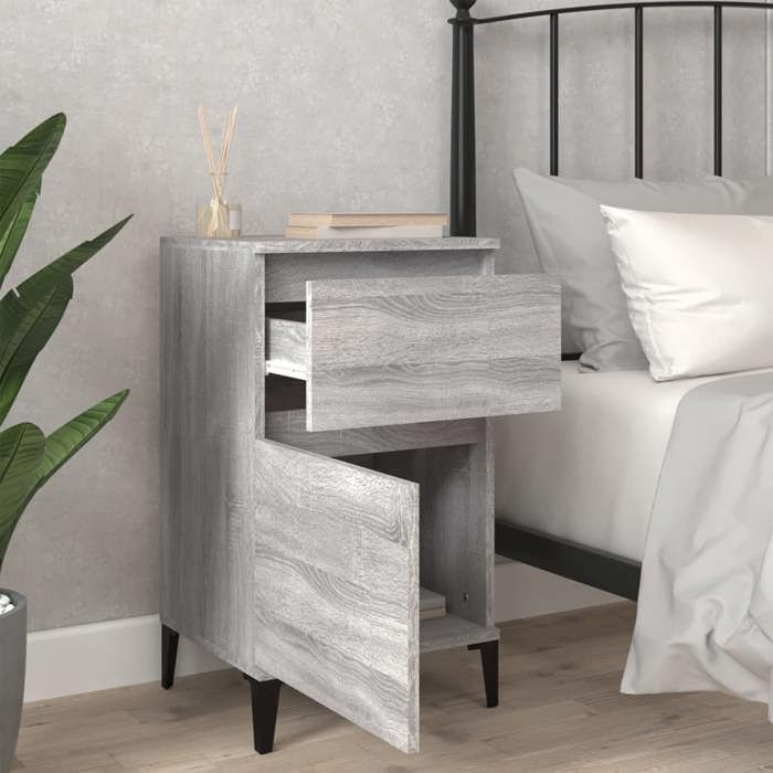 Maison Exclusive - Table de chevet sonoma gris 40x35x70 cm