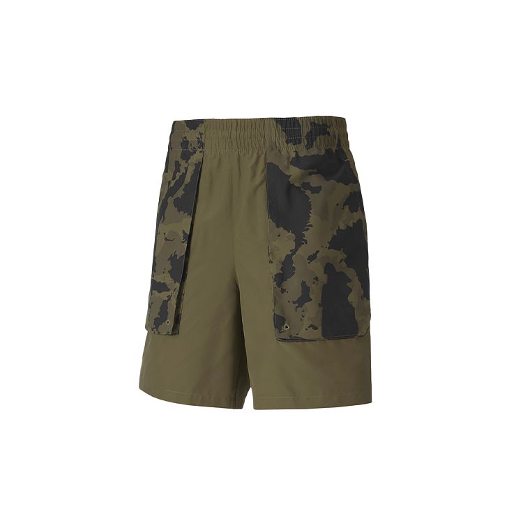 Puma X First Mile Camo Running Shorts Men Bottoms Brown-Olive 519027-02