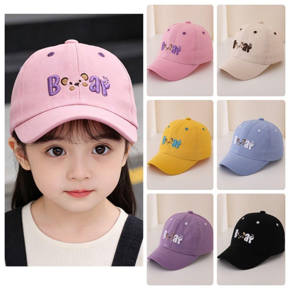 Sun Protection Kids Baseball Hat Letter Embroidered Sun Visor Hats Cartoon Duck Tongue Cap Kids