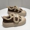 Muffin sole Velcro cotton shoes women's winter velvet thickened winter new one-pedal loafers bread shoes tide