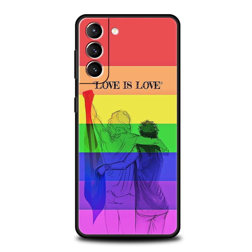 Gay Lesbian Rainbow Pride Phone Case Cover for Samsung Galaxy S25 S24 S23 S22 S20 S21 FE Ultra S25 Edge S10 Plus Soft TPU Shell