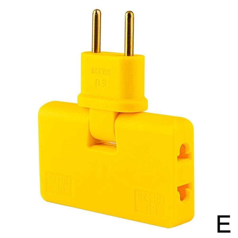 180 Degree Rotating EU Plug Converter with Three Extension Plugs, Mini Slim Wireless Outlet Adapter with Light for Convenience