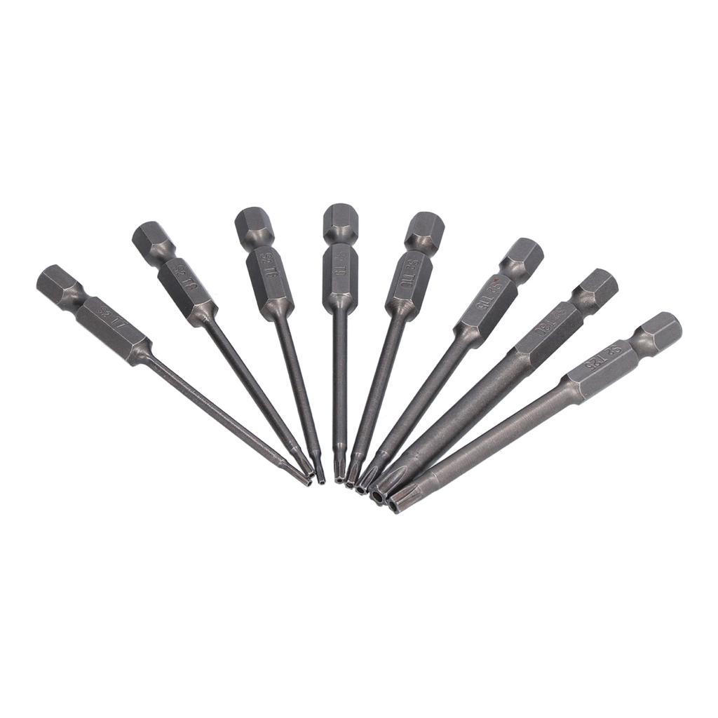 11 Piece Plum Blossom Screwdriver Bit Set 14in Hex Shank S2 Steel Magnetic 75mm Safety Bit Set