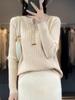 2023 Autumn Women's Slim Fit Long Sleeve Button Knit Pullover with Round Neck