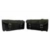 Genuine Goat Leather Saddle Bag Motorcycle Front Fork Black Tool Pouch
