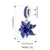 WOSTU 925 Sterling Silver Vintage Blue Enamel Flower Open Rings Stud Earrings Pendant Necklace For Women Wedding Luxury jewelry