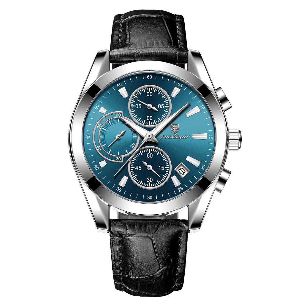 POEDAGAR Новые роскошные мужские часы высшего бренда с коробкой, светящиеся водонепроницаемые многофункциональные мужские кварцевые часы