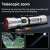 Strong Light Flashlight Telescopic Zoom Portable Cap Clip Light USB Rechargeable Spotlight With Power Indicator Camping Lantern