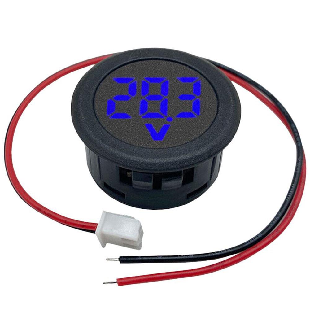 DC 4-100V DC Digital Voltmeter Head Reverse Connection Protection LED Digital Display Round Voltmeter Head Small Volt Test Tool
