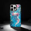 Cartoon Cute Axolotl Phone Case For iPhone 17,16,15,14,13,12,11 Plus,Pro Max,XS,Colored silver phone case