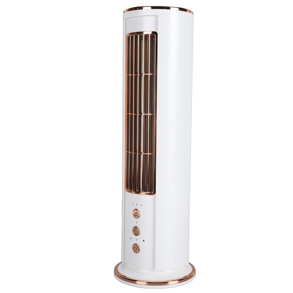 Desktop Bladeless Fan 3 Speed Wind Tower Shaped USB Rechargeable Fan with Remote Control for Summer