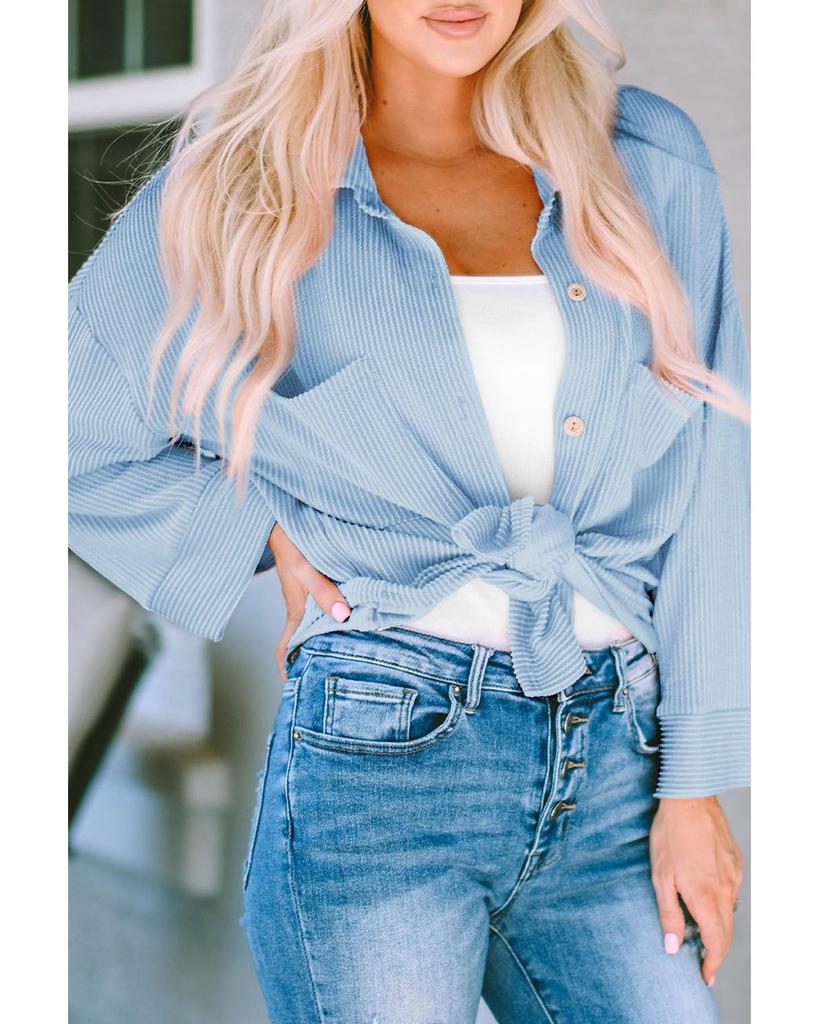 Azura Exchange Ribbed Cording Shacket