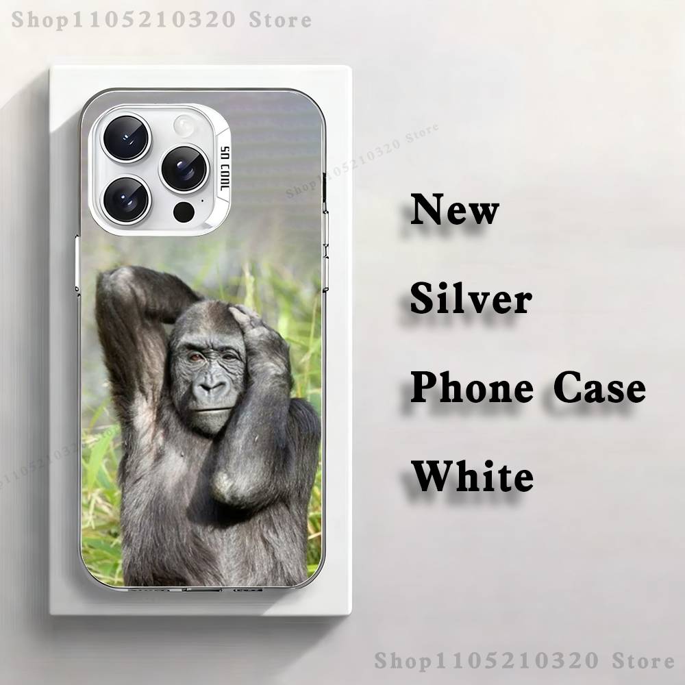 Cute Funny Monkeys Symbol Phone Case For iPhone 17,16,15,14,13,12,11,Pro,Max,Plus,Mini,XS,SE Anti Fall White Matte Hard Bumper