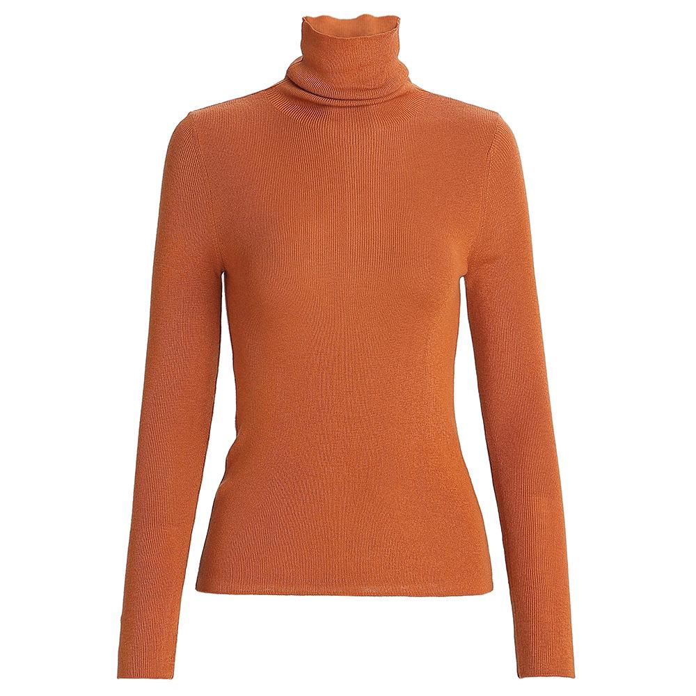 Женский вязаный свитер Zhili весна 2025 года, многоцветный, облегающий, с высоким воротником и длинными рукавами