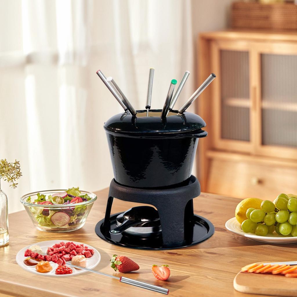 Вилка для десерта из нержавеющей стали, 24 см, 6 предметов, вилка для сыра, шоколадного фондю, фруктового десерта, торта