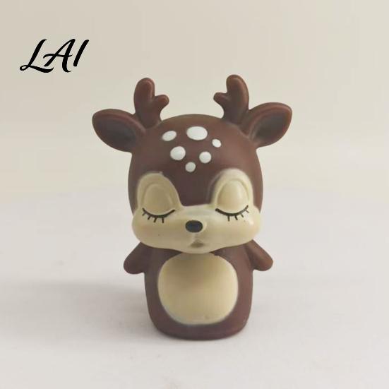 Cute Holiday Decorations for Micro Landscape Christmas Vinyl Figurines Santa Claus Snowman Reindeer Mini Statue Small Cake Toppers Desktop