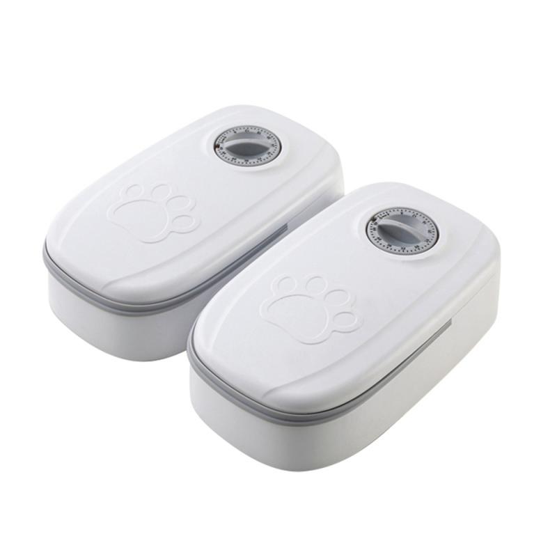 Миска для домашних животных Умный таймер Кормушка для кошек Количественное разделение сухого и влажного корма Двойное разделение корма Домашняя собака Автоматическое кормление