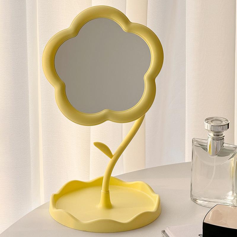 Зеркало в форме цветка Декоративные зеркала Зеркало для макияжа с украшениями Аксессуары для волос Поднос Настольное зеркало Домашний декор
